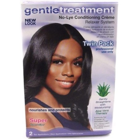 Gentle Treatment No-Lye Conditioning Cream Relaxer Twin Pack Super Hair Straightening System with Aloe Vera