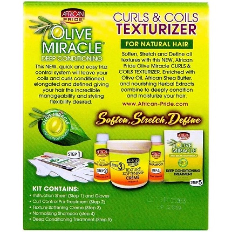 African Pride Olive Miracle Curls & Coils Texturizer Kit