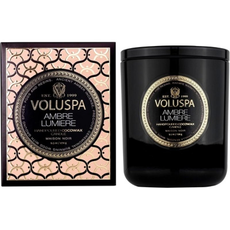 Voluspa Maison Noir Ambre Lumiere Scented Candle with Lid 270g