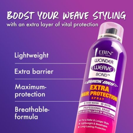 Ebin Wonder Weave Bond Quick Dry Extra Hair Protection Spray with Rose Water