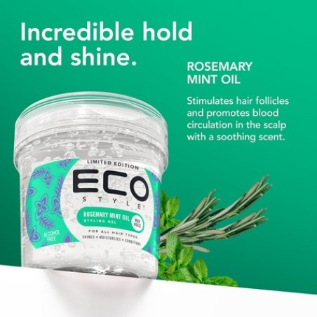 Eco Style Rosemary Mint Eco Styler Hair Gel Hydrate and Style Alcohol-Free 473ml