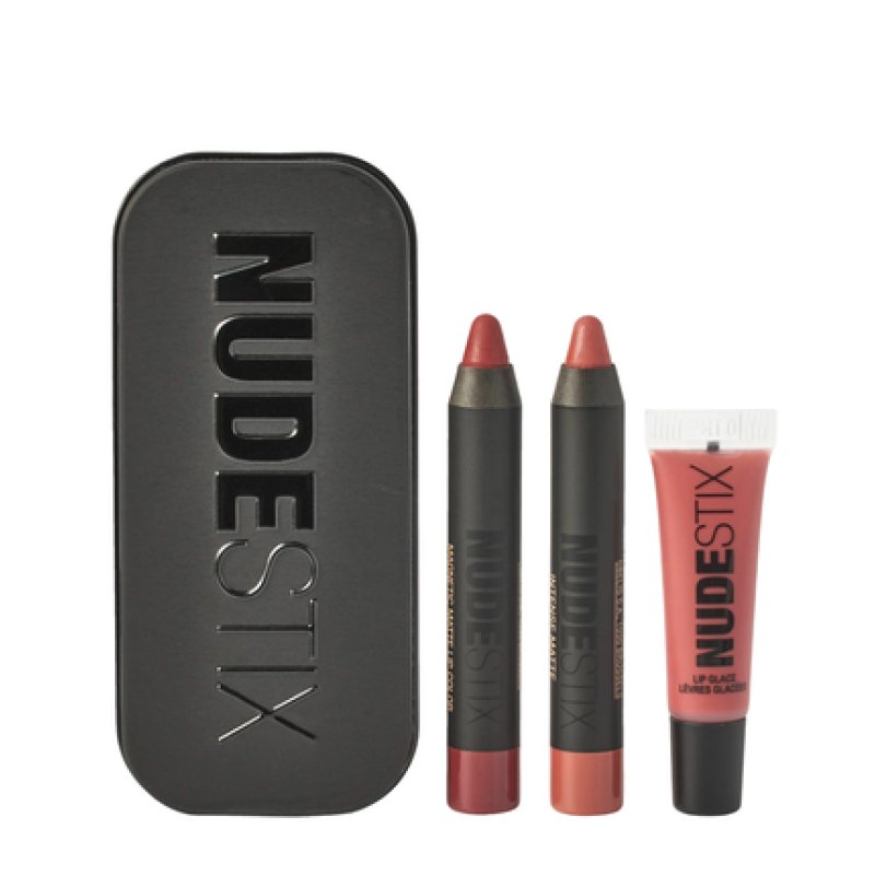 Nudestix Red Hot Lips Mini Kit Royal Cream Lipstick - Burgundy 25 Ml & Nude 2 Ml