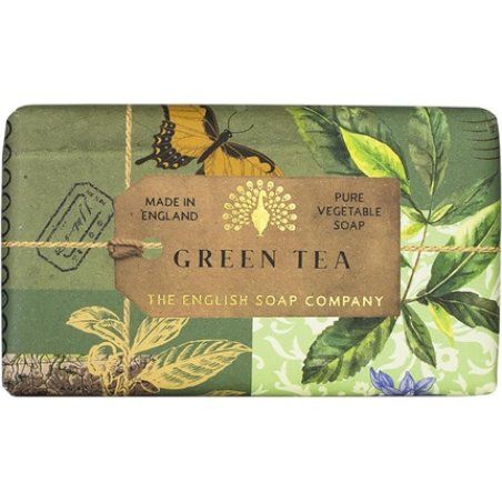 The English Soap Company Anniversary Wrapped Soap Bar Green Tea Shea Butter Moisturising Soap for Face and Body 190g