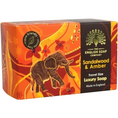 The English Soap Company Travel Size Sandalwood & Amber Luxury Soap Bar 100g