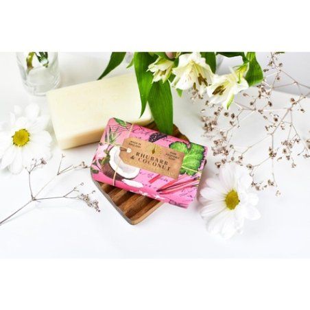 The English Soap Company Rhubarb & Coconut Anniversary Collection Wrapped Soap Bar 190g
