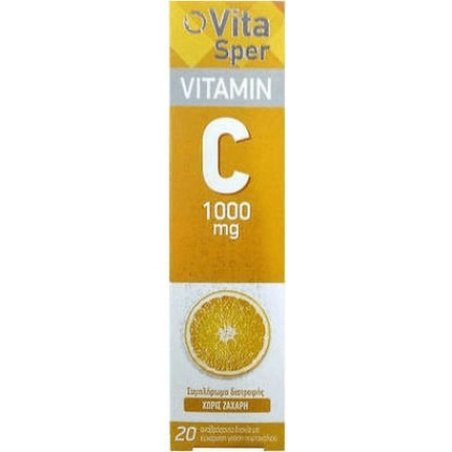 Vitasper Vitamin C Orange 1000mg Effervescent Tablets - 20 Tablets