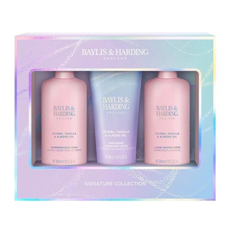 Baylis & Harding Body Care Gift Set Jojoba Vanilla Almond Oil - 3 Pieces