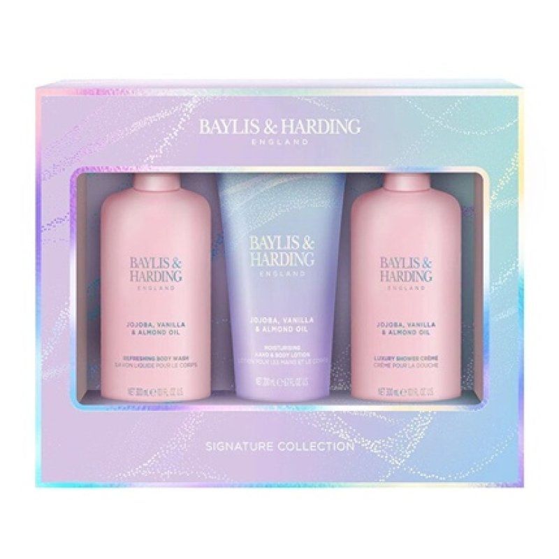 STOCKICX1 - Baylis & Harding Body Care Gift Set Jojoba Vanilla Almond Oil - 3 Pieces