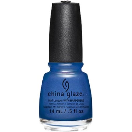 China Glaze Nail Lacquer with Hardeners 14ml Come Rain or Shine Azure Blue Shimmer