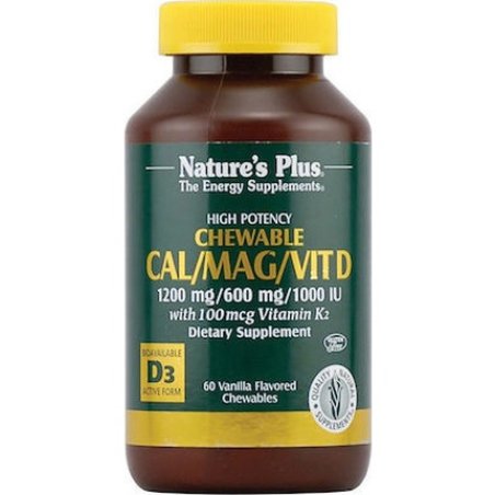 Nature's Plus Calmagvit D3 With Vitamin K2 Chocolate 60 Chewable Tablets