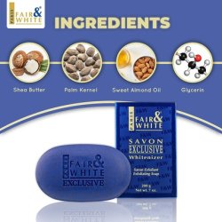 Fair & White Exclusive Exfoliating Soap 200g 7oz - Moisturizing Bar Soap Highly Effective For Face and Body