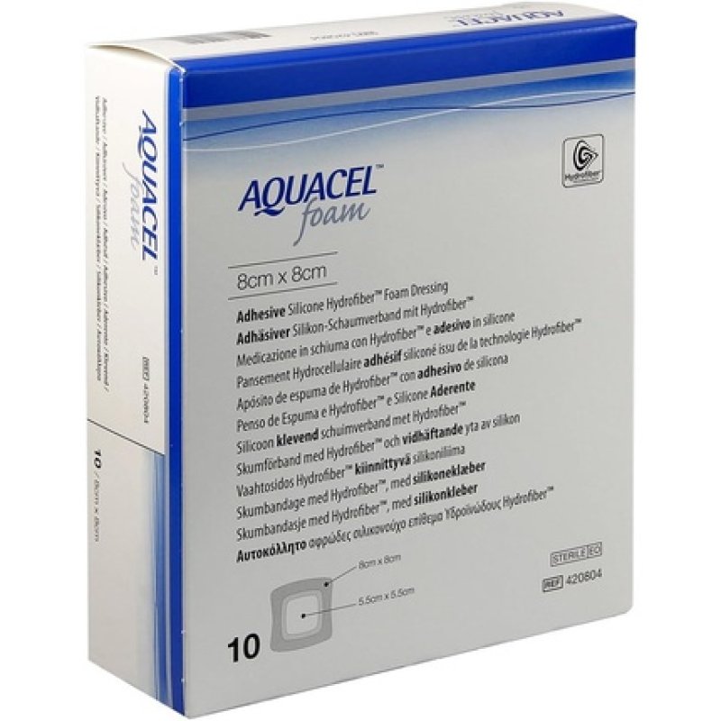 Aquacel Foam Adhesive Square Dressing Pad 8x8 cm