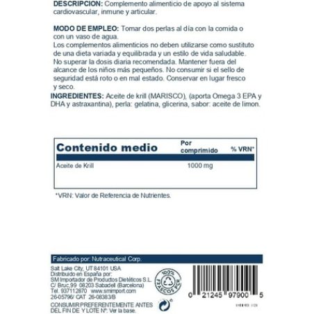 Kal 500mg Omega 3 Krill 60 Count