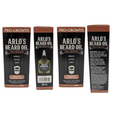 Arlo's Pro Growth Beard Oil Sandalwood Leather Scent 2.5 oz
