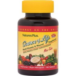 NaturesPlus Source of Life Mini-Tabs Whole Foods Multivitamin Supplement 90 Mini Tablets