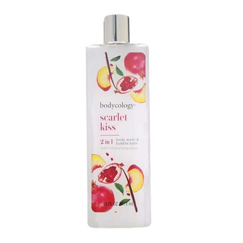 Bodycology Scarlet Kiss Moisturizing Body Wash for Women 16oz with Bonus Travel Bag