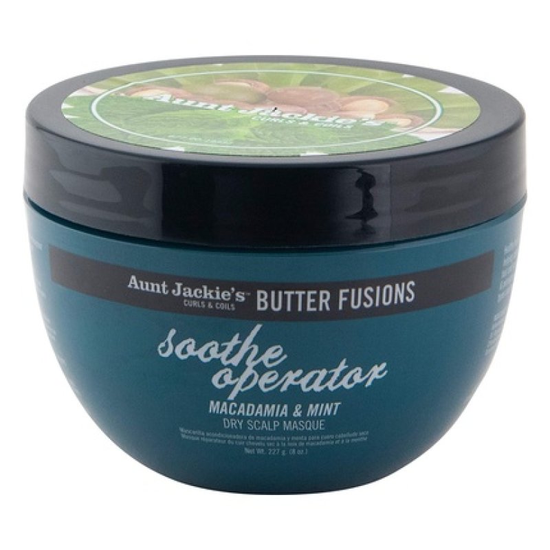 Aunt Jackie's Butter Fusions Soothe Operator Macadamia & Mint Dry Scalp Conditioning Masque 8oz