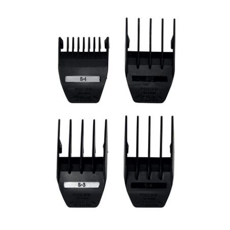 Wahl Professional 4-Piece Peanut/MAG/Beret Hair Clipper/Trimmer Cutting Guides Set Black