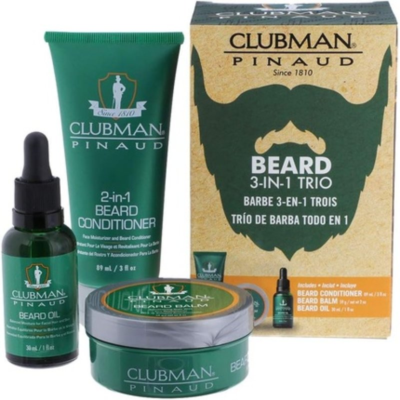 Clubman Pinaud Beard Pack with Conditioner, Balm, and Oil - 3 Pieces