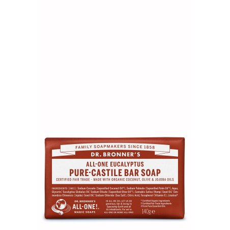 Dr Bronner's 3-In-1 Eucalyptus Pure Castile Bar Soap Made with Organic Oils