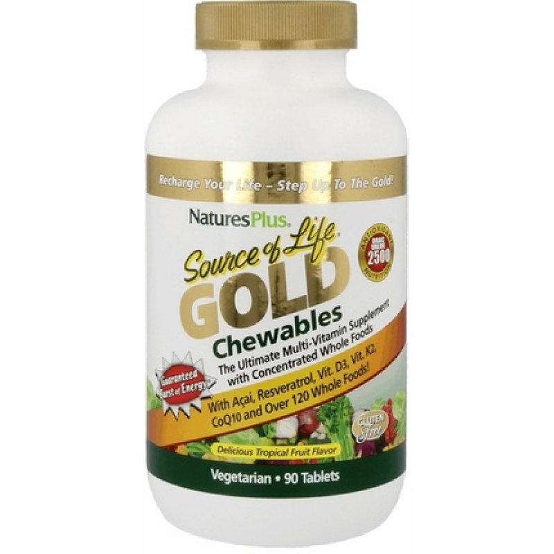 Natures Plus Source of Life Gold Chewables 90 Tablets