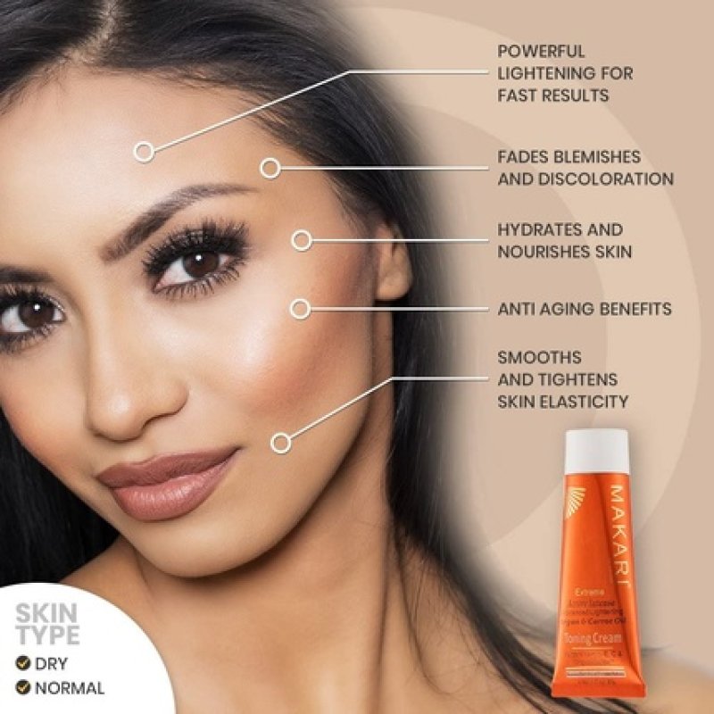 Makari Extreme Carrot & Argan Oil Toning Face Cream 1.7oz - Lightening, Brightening & Tightening Moisturizer with