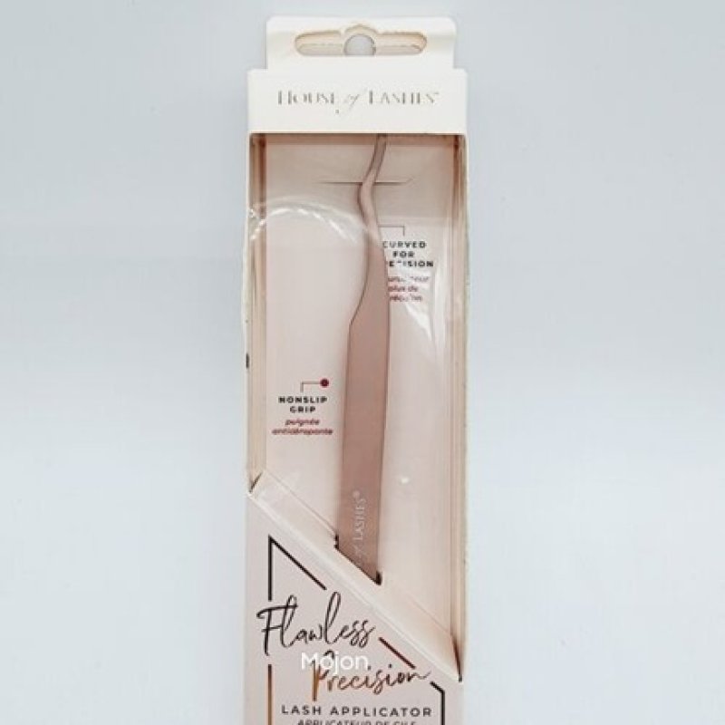 House of Lashes Pink Flawless Precision Nonslip Grip Eyelash Applicator Curved