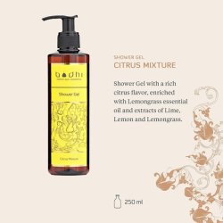 BODHI Citrus Mix Shower Gel 250ml with Refreshing Citrus Scent Bio Vegan with Pure Essential Oils 98% Natural