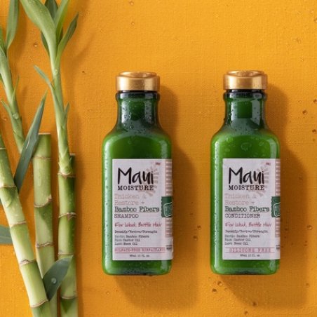 Maui Moisture Thicken & Restore Bamboo Fibers Strengthening Shampoo and Conditioner Set for Softening Transitioning