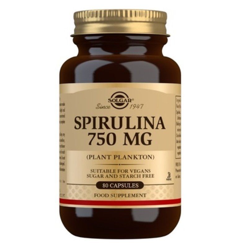 Solgar Spirulina 750mg 80 Capsules - Long Term