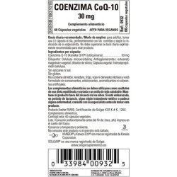 Solgar CoQ-10 Vegetable Capsules 30mg Supports Energy Production and Reduces Effects of Aging 60 Capsules