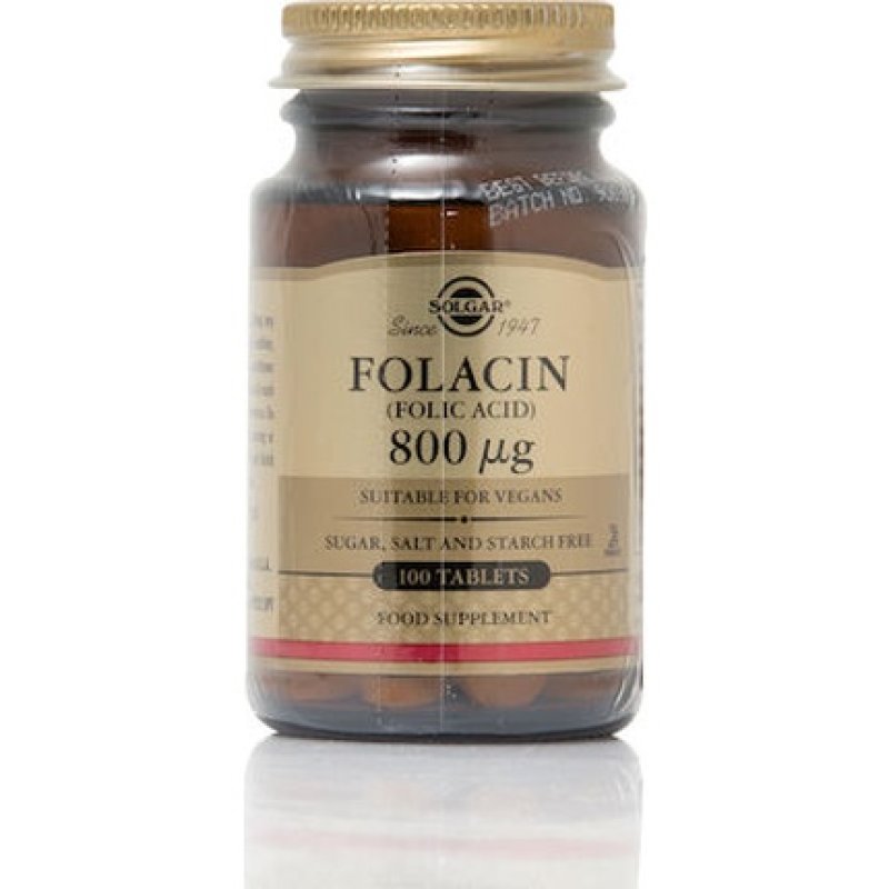 Solgar Solgar Folacin Folic Acid 800 Micrograms - 100 Tablets