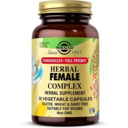Solgar Herbal Female Complex 50 Vegetable Capsules Standardized Full Potency Non-GMO Vegan Kosher Gluten Free Dairy Free