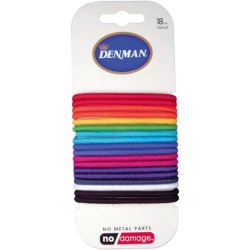 Denman 4mm Large No Damage Elastic E Bright Hairbands 18-Piece