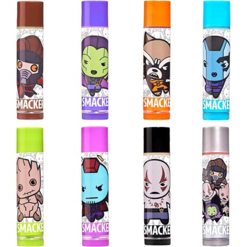 Lip Smacker Marvel Guardians of the Galaxy Lip Balm Easy-to-Apply for Kids Infused with Castor Oil Set Party Pack