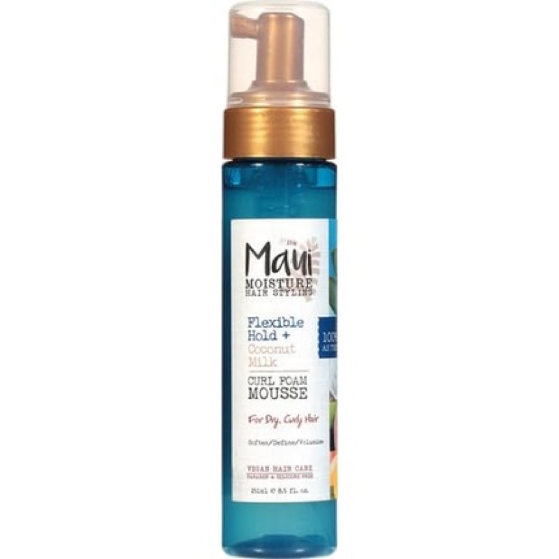 Maui Moisture Flexible Hold Coconut Milk Curl Foam Mousse for Curly Hair Styling 8.5oz