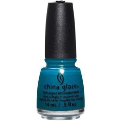 China Glaze Nail Lacquer with Hardeners 14ml Jagged Little Teal Slate Green Crème