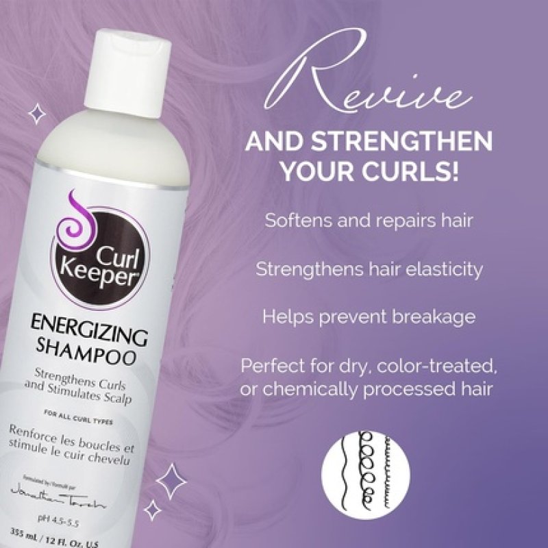 Curl Keeper Daily Energizing Shampoo for Curly Hair 12 Fl Oz - Sulfate Free