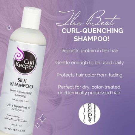 Curl Keeper Silk Shampoo for Curly Hair 12 Fl Oz - Deep Moisturizing