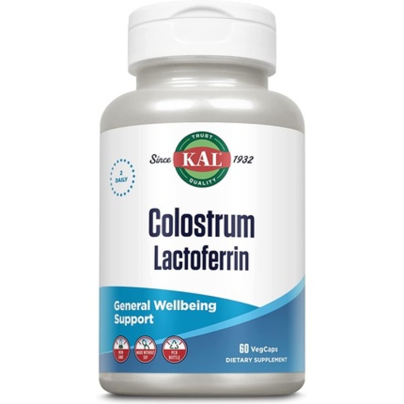 KAL Colostrum Lactoferrin with 20% Immunoglobulins and Beta Glucan 60 Capsules - 30 Servings