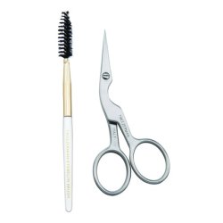 Tweezerman Studio Collection Stainless Steel Eyebrow Scissors with Brush