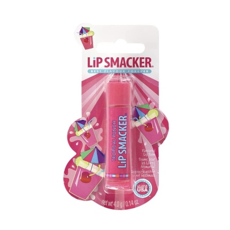 Lip Smacker Fruity Tropical Punch Lip Balm for Kids - Single Lip Balm with Tropical Fruit Flavor - Sweet Gift for