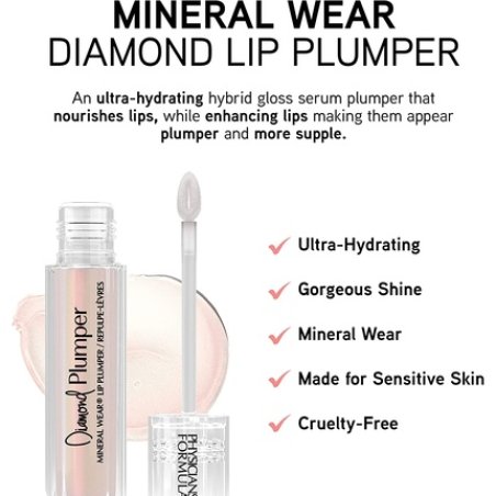 Physicians Formula Diamond Plumper Lip Plumper with Hydrating Nourishing and Plumping Formula Light Pink Princess Cut