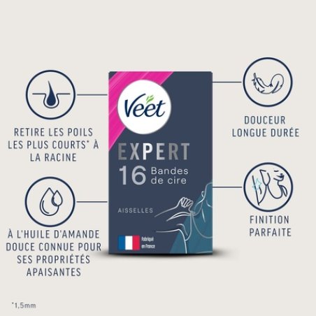Veet Expert Cold Wax Strips for Underarms Sensitive Skin