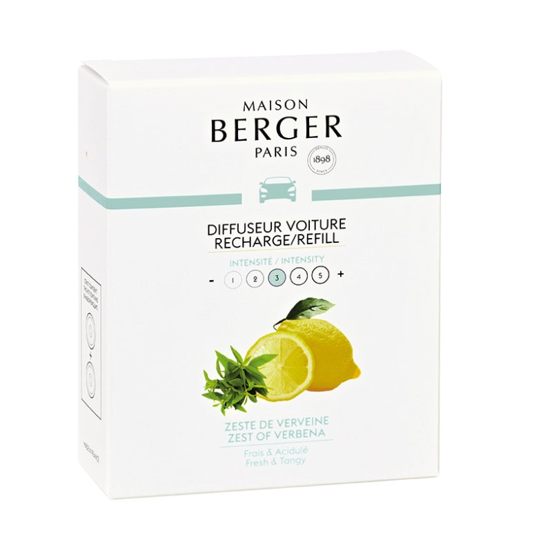 Lampe Berger Refill Car Diffuser Set Fragrance Invigorating Lemon Verbena
