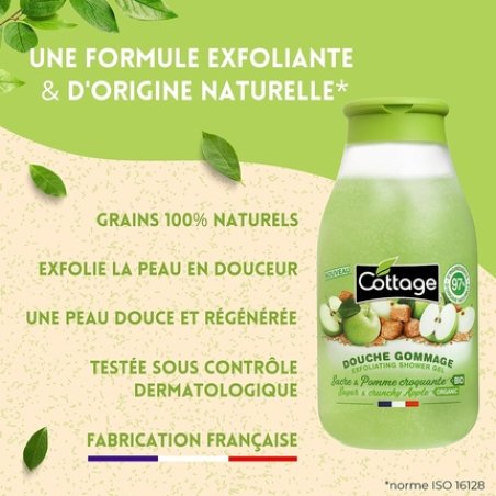 Cottage Shower Scrub Sugar & Organic Crunchy Apple 270ml