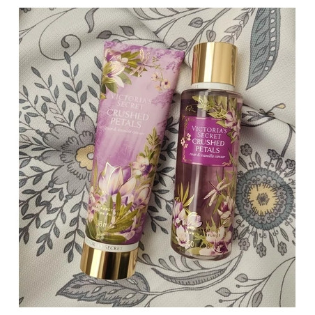 Victoria's Secret Crushed Petals Fragrance Mist And Lotion Set Full Size