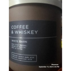 Bath & Body Works New Coffee & Whiskey 3-Wick Candle