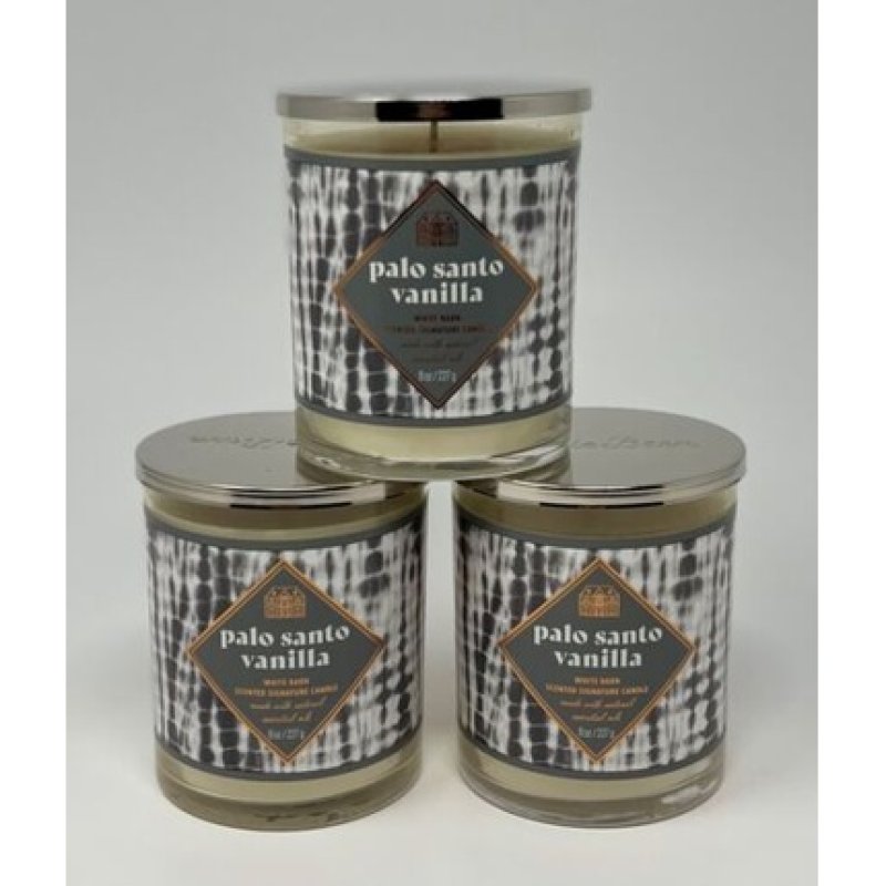 Bath & Body Works Palo Santo Vanilla Scented Candle Signature 8 Oz