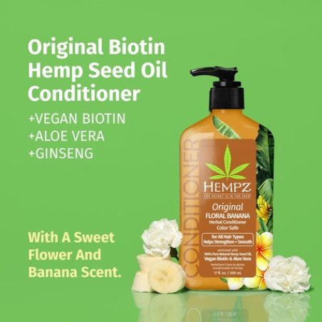 Hempz Biotin Conditioner Original Light Floral & Banana for Growth